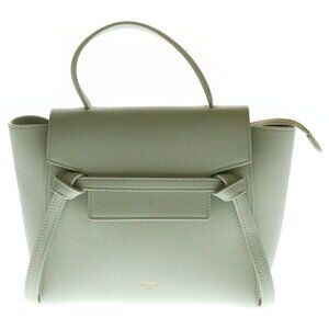 Celine Belt Bag Leather 2WAY Handbag Shoulder Handbag Green Verdeaux Leather